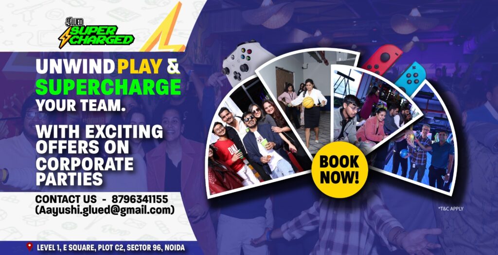 Corporate party offers at Glued Supercharged Noida - team building event